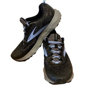 Brooks Divide Trail Running Shoes Womens 9.5 Black Blue Sneakers‎ 1203211B080